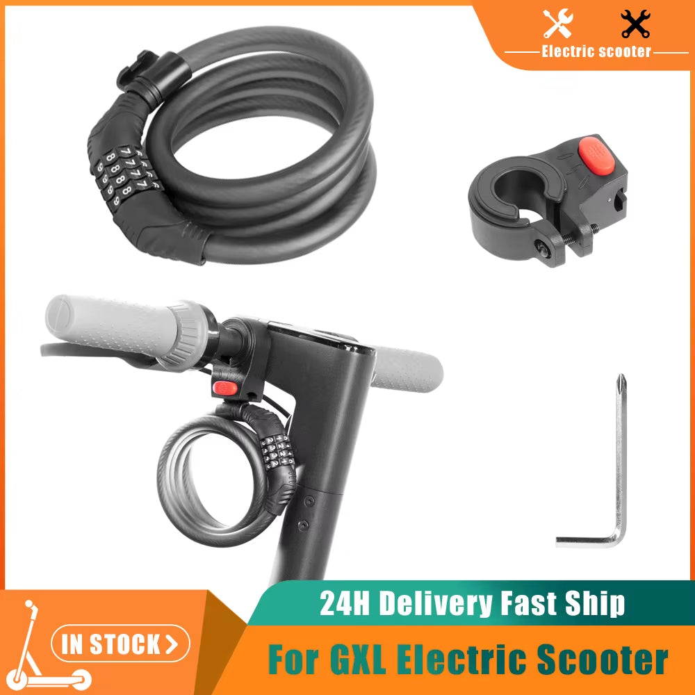 Electric Scooter Lock 4-Digit Combination Lock for Xiaomi M365/Pro2/For Gxl/For Ninebot Anti-Theft Ideal 12 Steel Cables Locks