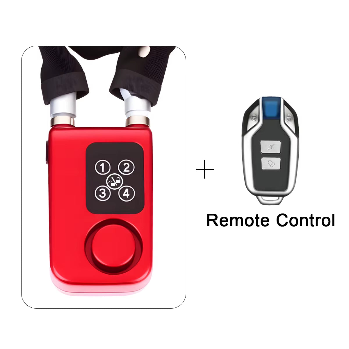 Electric Bike Cable Lock with Remote Control Keyless Bike Lock Sound Alarm Anti-Theft Stainless Steel Cable Cut-Proof
