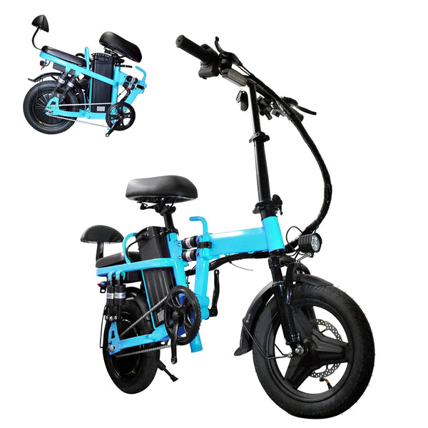 750W Folding Electric Bike, 48V 20AH Removable Battery E Bike, 20Mph, 50 Miles Max Range Electric Bike for Adults, 14" Tire Foldable Ebike, Adult Electric Bicycle for Commute