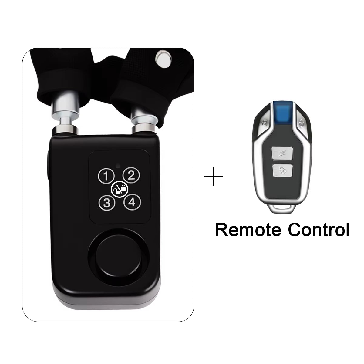 Electric Bike Cable Lock with Remote Control Keyless Bike Lock Sound Alarm Anti-Theft Stainless Steel Cable Cut-Proof