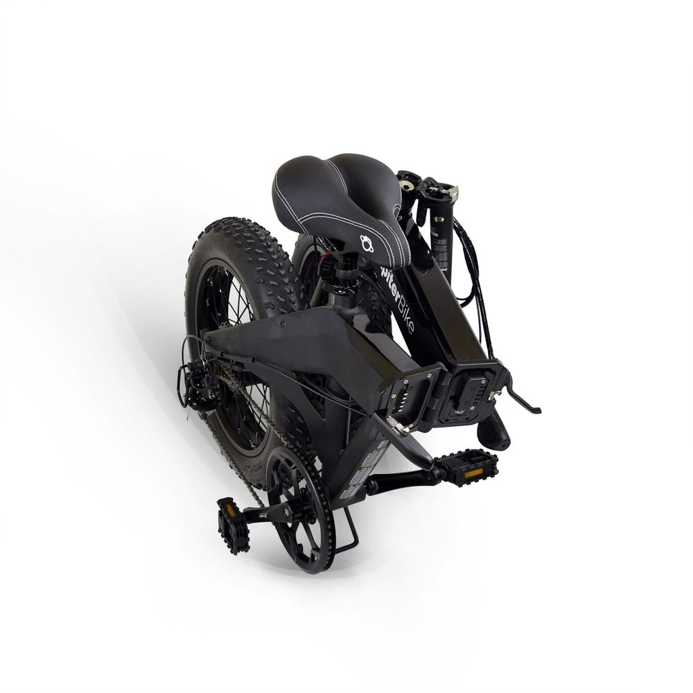 JupiterBikes_Black Defiant folding electric bicycle on a white background