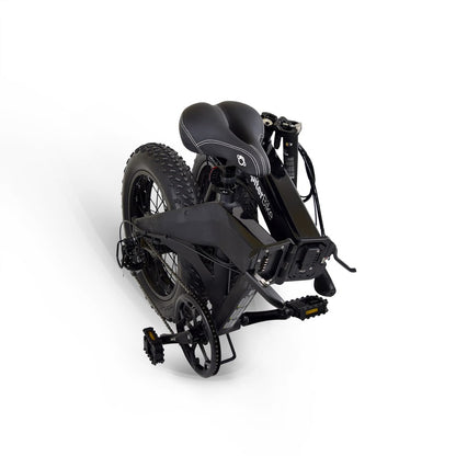 JupiterBikes_Black Defiant folding electric bicycle on a white background