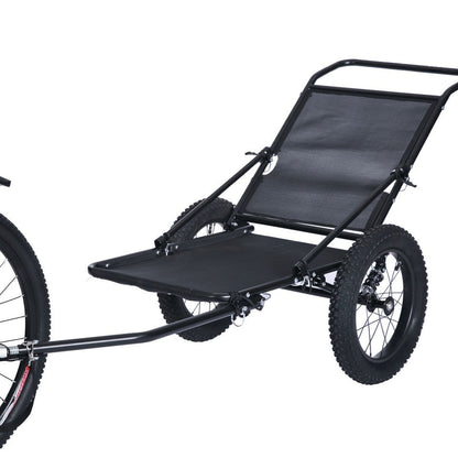 JupiterBikes_Black two-wheeled bike trailer on a white background