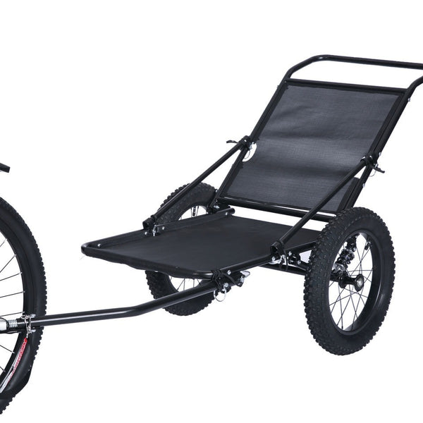 JupiterBikes_Black two-wheeled bike trailer on a white background