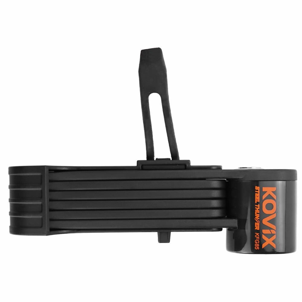 Jupiter_Black bike lock & alarm with a visible brand logo on a white background
