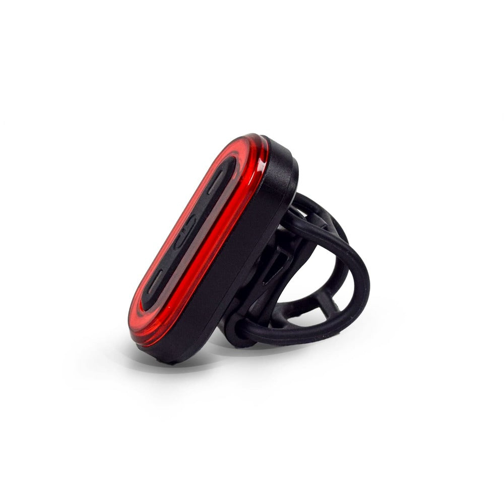 JupiterBikes_USB Rechargeable_Black and red LED Light on a white background