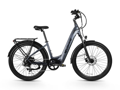 Velowave Breeze T electric bike in Blue Gray, side view