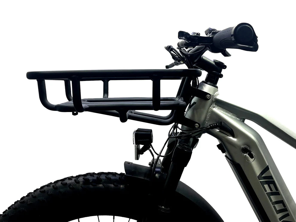 Velowave_Electric bicycle with a black rack on a white background (compatible with Ranger 2.0 & 3.0)