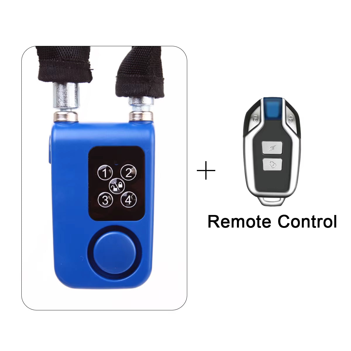 Electric Bike Cable Lock with Remote Control Keyless Bike Lock Sound Alarm Anti-Theft Stainless Steel Cable Cut-Proof