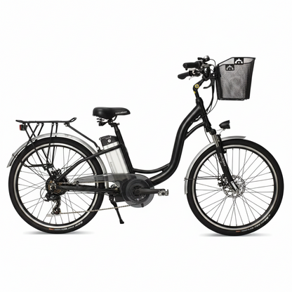350W Electric Beach Cruiser Electric Bike, Black