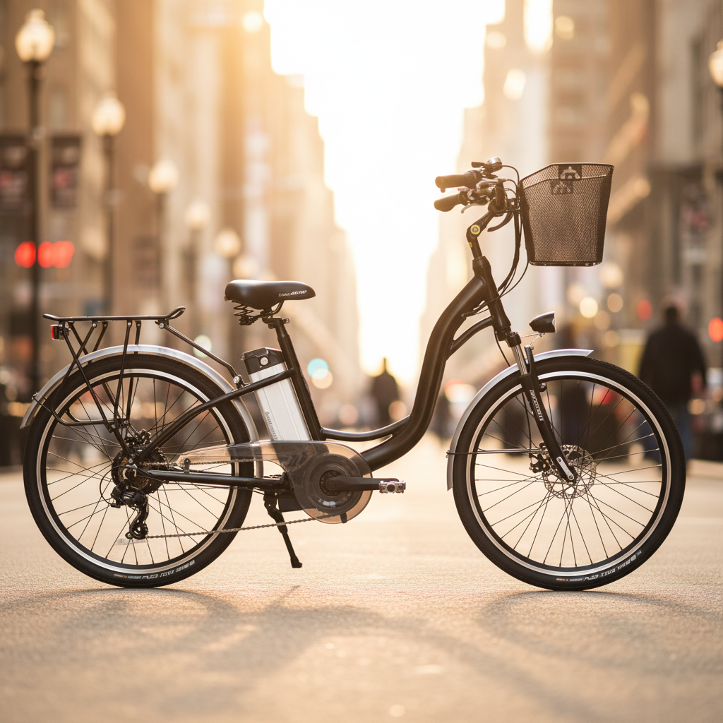 350W Electric Beach Cruiser Electric Bike, Black