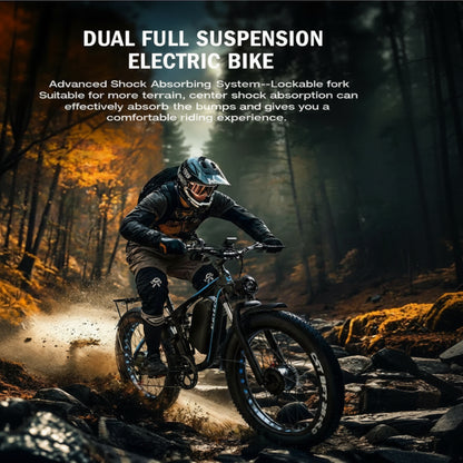 Off-Road Full Suspension Electric Bike 2000W Dual Motor 52V 23AH Battery Mountain Electric Bike 26 Inch Fat Tire Electric Bike