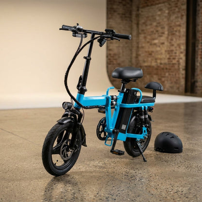 750W Folding Electric Bike,48V 20AH Removable Battery E Bike,20Mph,50 Miles Max Range Electric Bike for Adults,14" Tire Foldable Ebike,Adult Electric Bicycle for Commute — Studio Shot