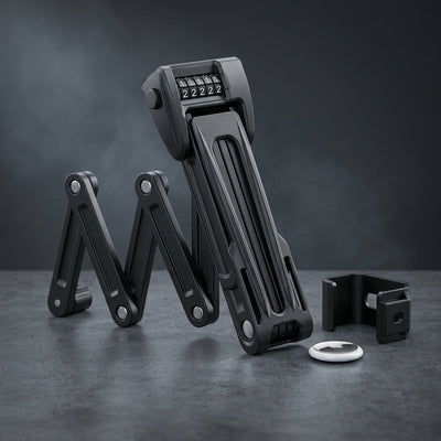 Bicycle Lock High Security Folding Bike Lock with Bracket for Airtag Anti-Theft Combination Lock for E-Bike Scooter
