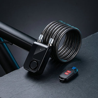 Electric Bike Cable Lock with Remote Control Keyless Bike Lock Sound Alarm Anti-Theft Stainless Steel Cable Cut-Proof