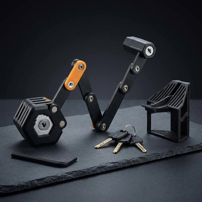 New Folding Lock Bicycle Lock High Security 85 Cm Long Bicycle Folding Lock with Bracket and 3 Keys, E Scooter Lock for Bike