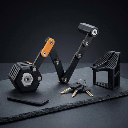New Folding Lock Bicycle Lock High Security 85 Cm Long Bicycle Folding Lock with Bracket and 3 Keys, E Scooter Lock for Bike — Studio Shot