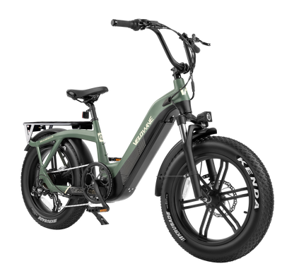 velowave_Green Pony electric bike with visible branding on a white background