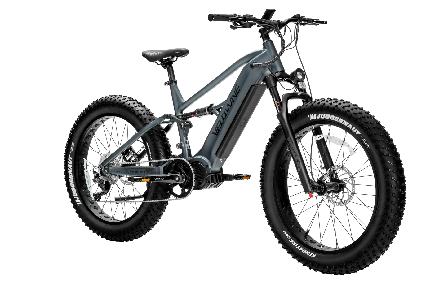 velowave_Dark Blue electric bike with thick tires – BrawnyXM