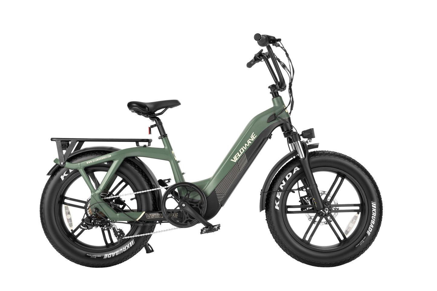 velowave_Green Pony electric bicycle on a white background