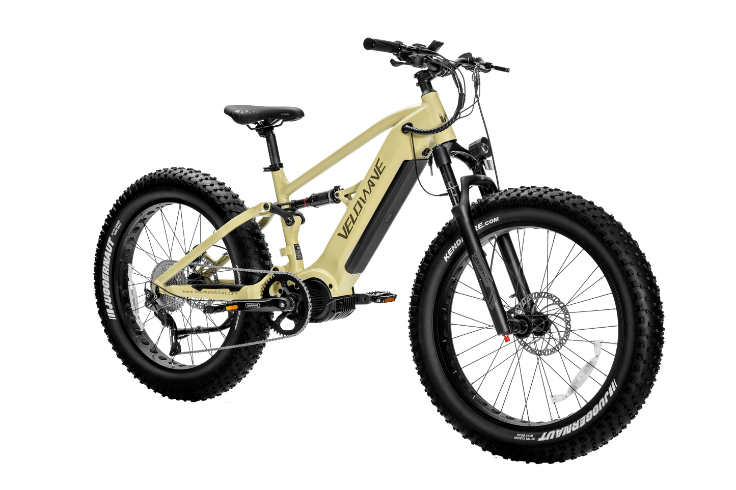 velowave_Olive Green electric bike with black components – BrawnyXM