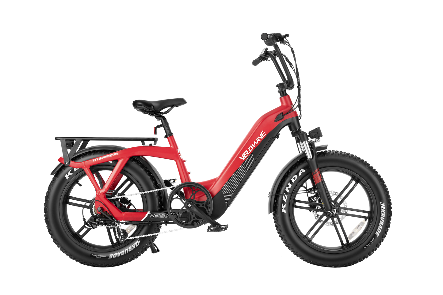 velowave_Red Pony electric bike with black accents 