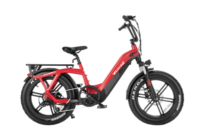 velowave_Red Pony electric bike with black accents 